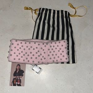 Lele Sadoughi knit pearl ear warmer blush ribbed. NWT. new with tags & dust bag